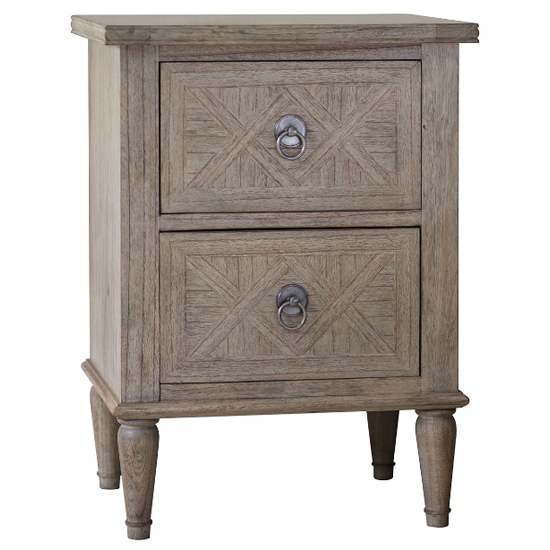 Mestiza Wooden Bedside Cabinet With 2 Drawers In Natural