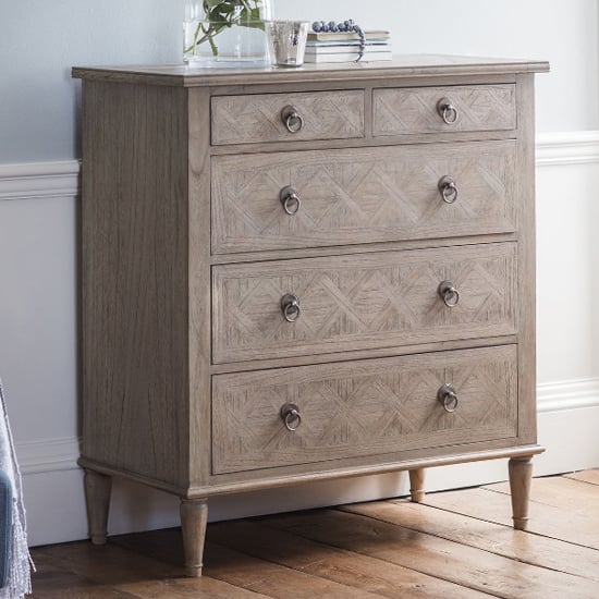 Mestiza Wooden Chest Of 5 Drawers In Natural
