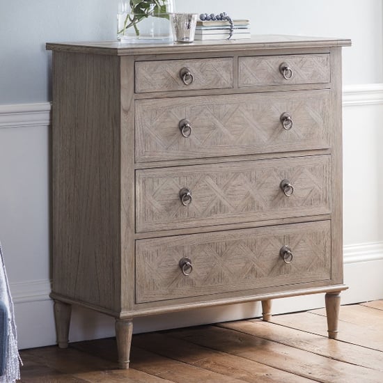 Product photograph of Mestiza Wooden Chest Of 5 Drawers In Natural from Furniture in Fashion