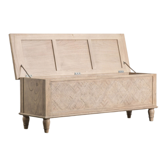 Mestiza Wooden Hallway Storage Seating Bench In Natural Furniture in