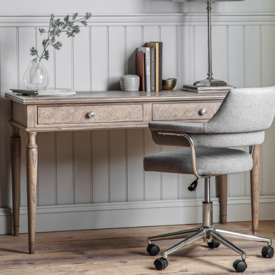 Mestiza Wooden Laptop Desk With 2 Drawers In Natural