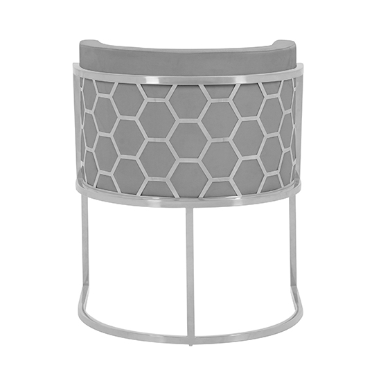 Meta Grey Velvet Dining Chairs In Pair With Silver Legs | Furniture in