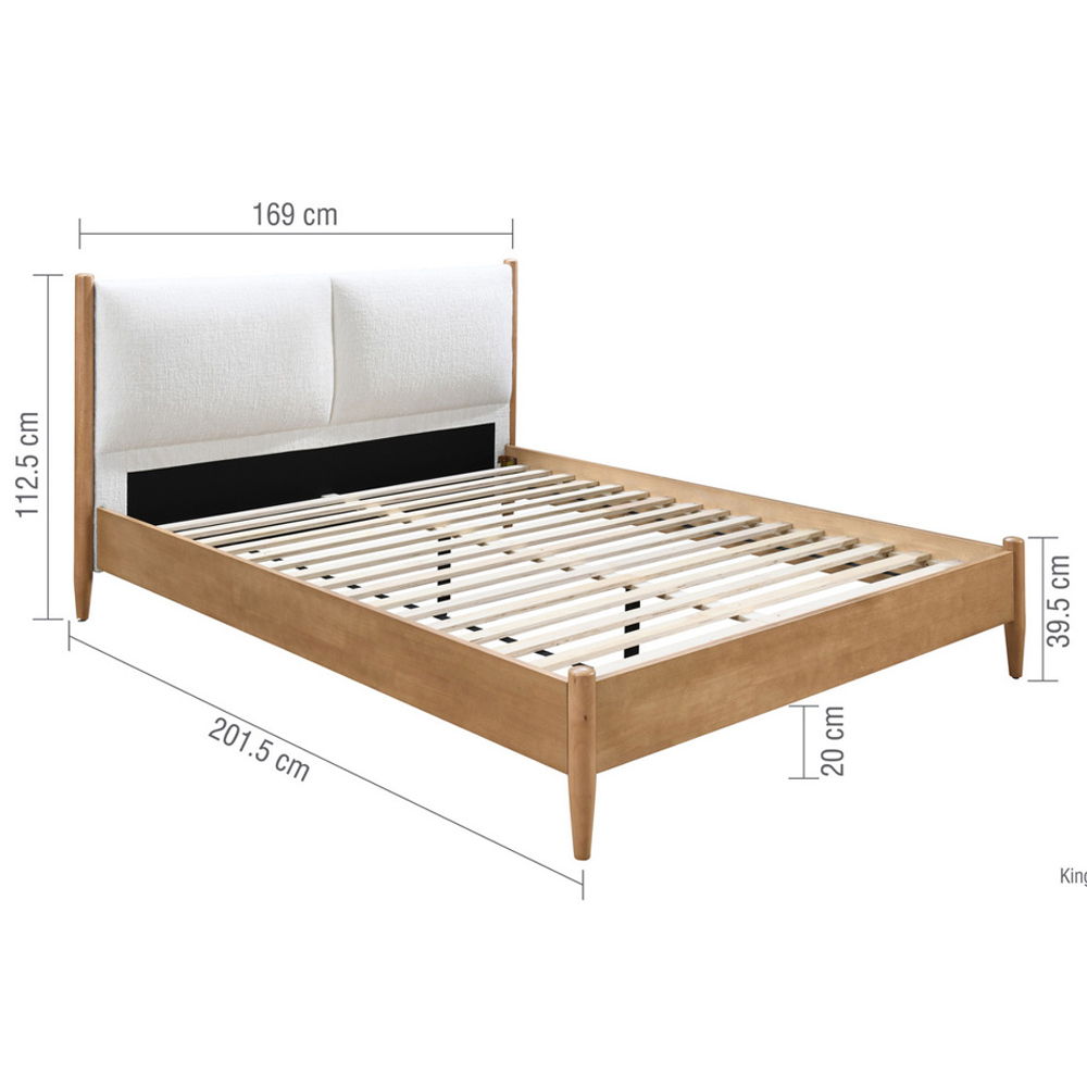 Metairie Wooden King Size Bed In Oak