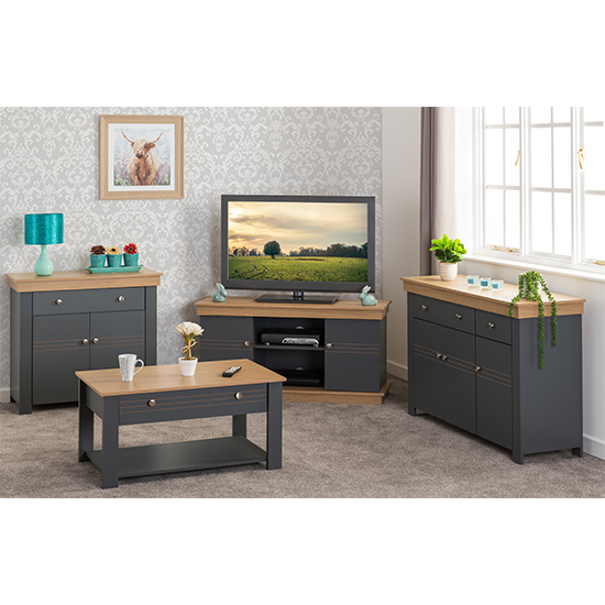 Methwold Wooden Sideboard With 2 Doors In Grey And Oak Effect_4