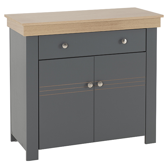 Methwold Wooden Sideboard With 2 Doors In Grey And Oak Effect_1