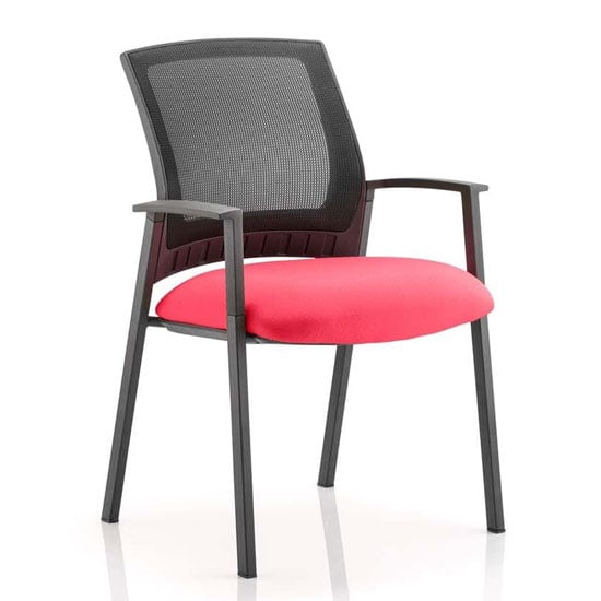 Read more about Metro black back office visitor chair with bergamot cherry seat