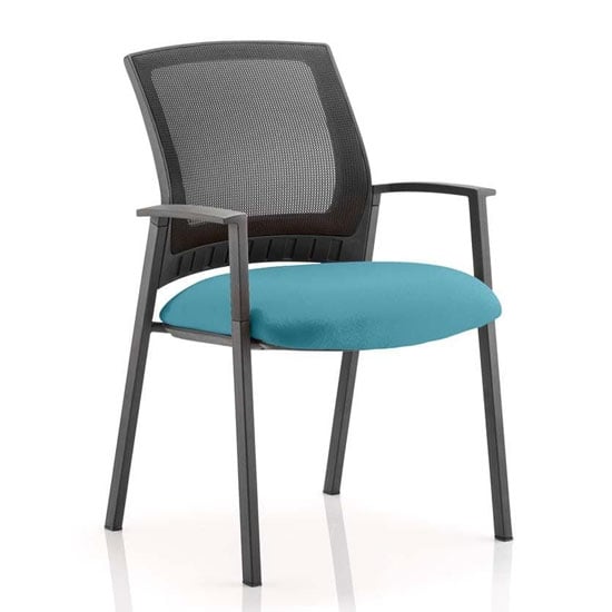 Read more about Metro black back office visitor chair with maringa teal seat