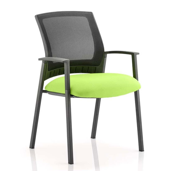 Product photograph of Metro Black Back Office Visitor Chair With Myrrh Green Seat from Furniture in Fashion