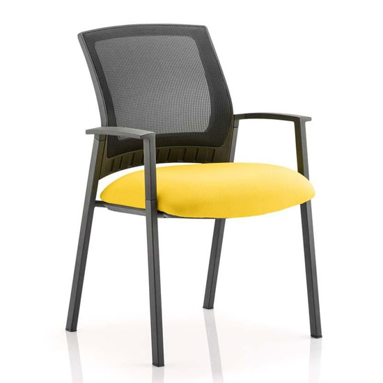 Product photograph of Metro Black Back Office Visitor Chair With Senna Yellow Seat from Furniture in Fashion