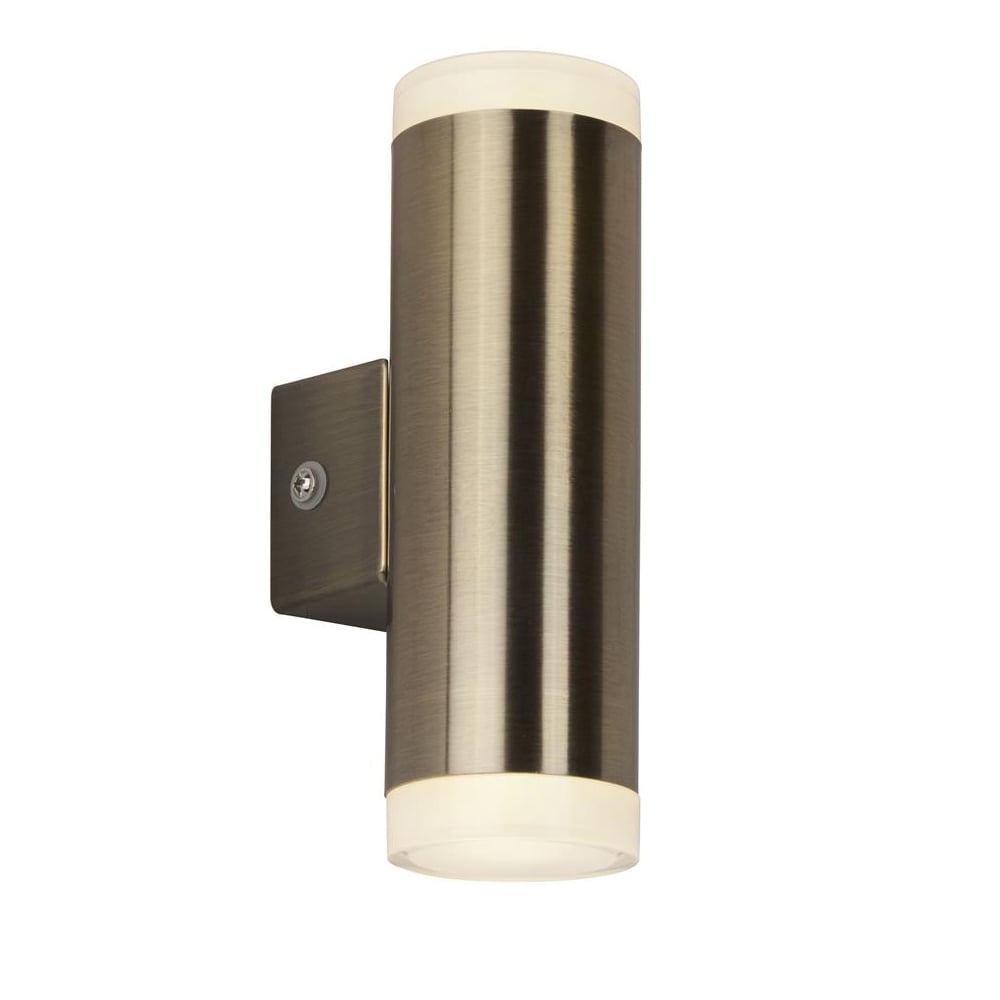 Read more about Metro led glass outdoor wall light in antique brass