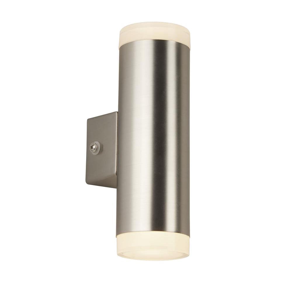 Read more about Metro led glass outdoor wall light in satin silver