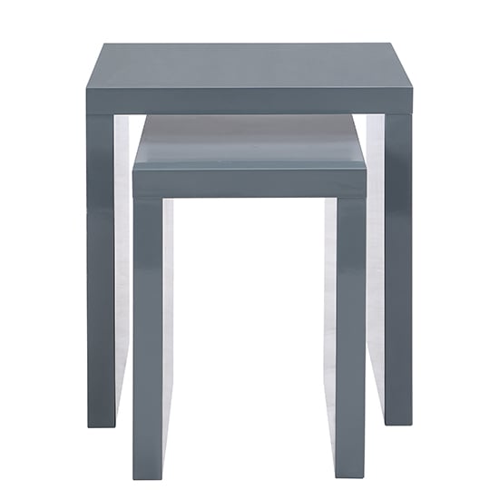 Metro Square High Gloss Set Of 2 Nesting Tables In Grey_6