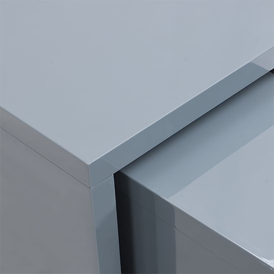 Metro Square High Gloss Set Of 2 Nesting Tables In Grey_9