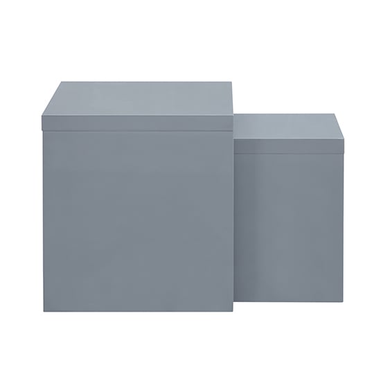 Metro Square High Gloss Set Of 2 Nesting Tables In Grey_10
