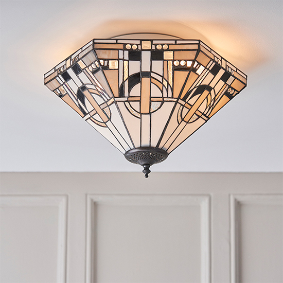 Product photograph of Metropolitan 2 Lights Medium Flush Ceiling Light In Dark Bronze from Furniture in Fashion