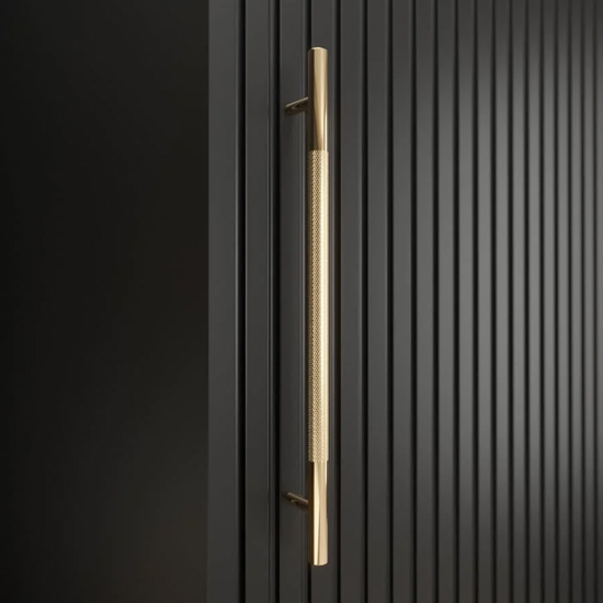 Metz I Wooden Wardrobe With 2 Sliding Doors 100cm In Black