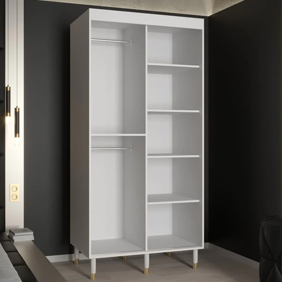 Metz I Wooden Wardrobe With 2 Sliding Doors 100cm In White