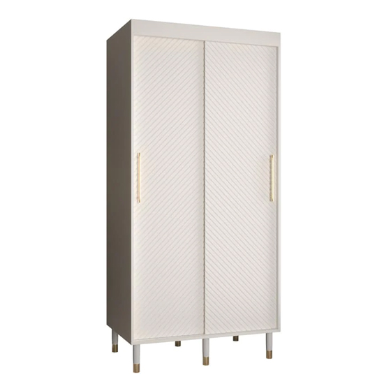 Metz I Wooden Wardrobe With 2 Sliding Doors 100cm In White