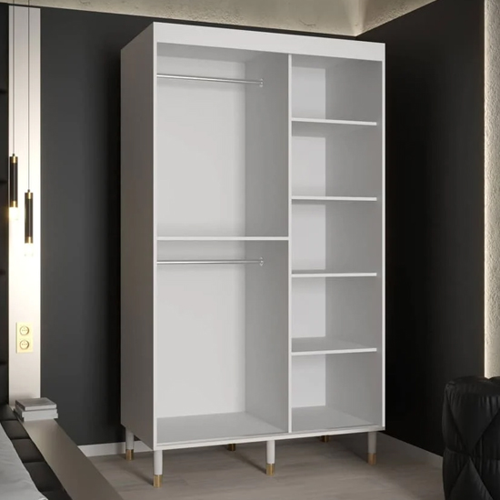 Metz I Wooden Wardrobe With 2 Sliding Doors 120cm In White