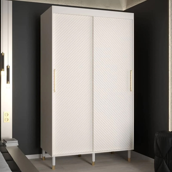 Read more about Metz i wooden wardrobe with 2 sliding doors 120cm in white