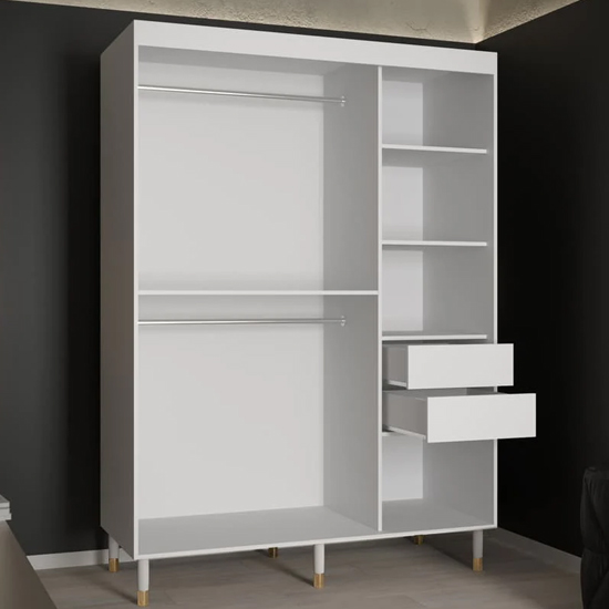 Metz I Wooden Wardrobe With 2 Sliding Doors 150cm In White