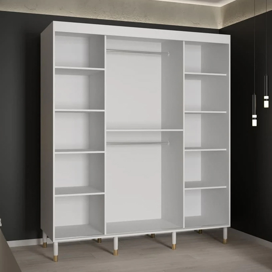 Metz I Wooden Wardrobe With 2 Sliding Doors 180cm In White