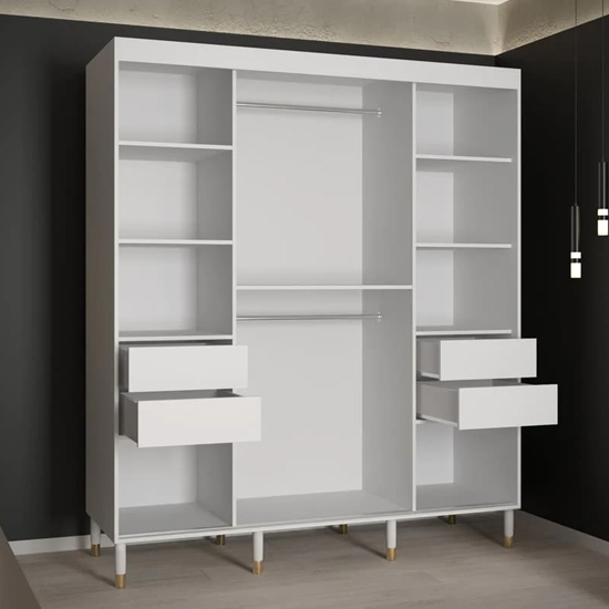 Metz I Wooden Wardrobe With 2 Sliding Doors 180cm In White