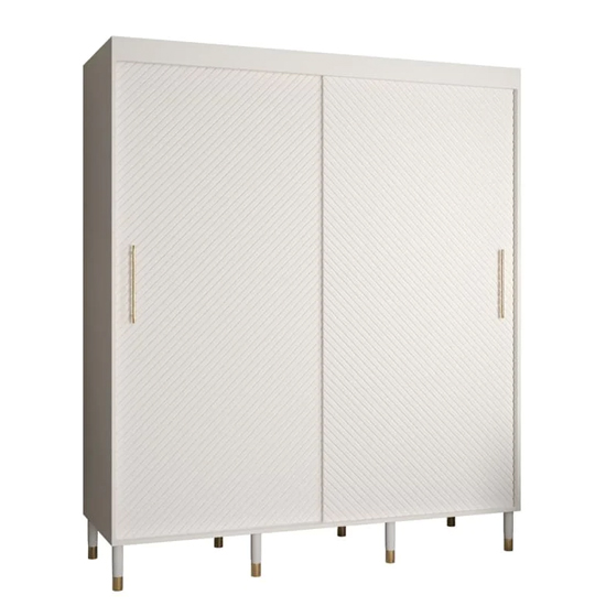 Metz I Wooden Wardrobe With 2 Sliding Doors 180cm In White