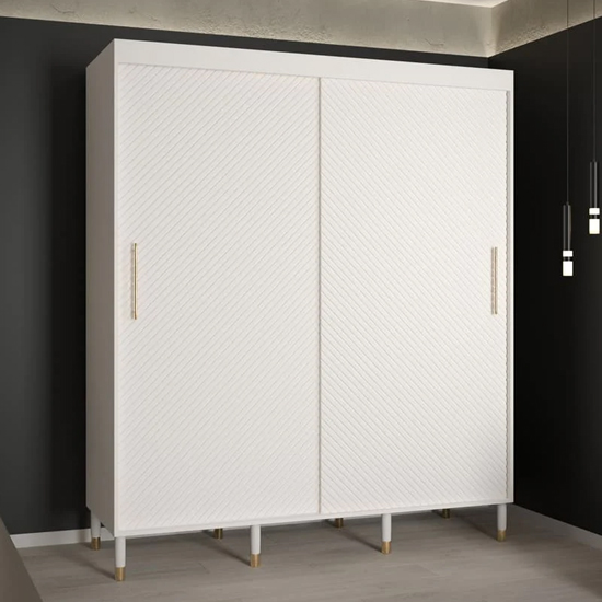 Read more about Metz i wooden wardrobe with 2 sliding doors 180cm in white