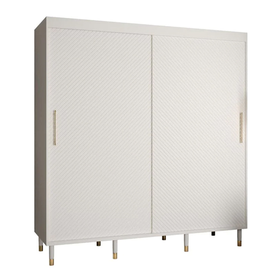 Metz I Wooden Wardrobe With 2 Sliding Doors 200cm In White