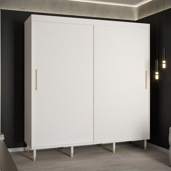 Read more about Metz i wooden wardrobe with 2 sliding doors 200cm in white