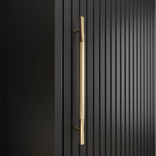 Metz II Mirrored Wardrobe With 2 Sliding Doors 150cm In Black