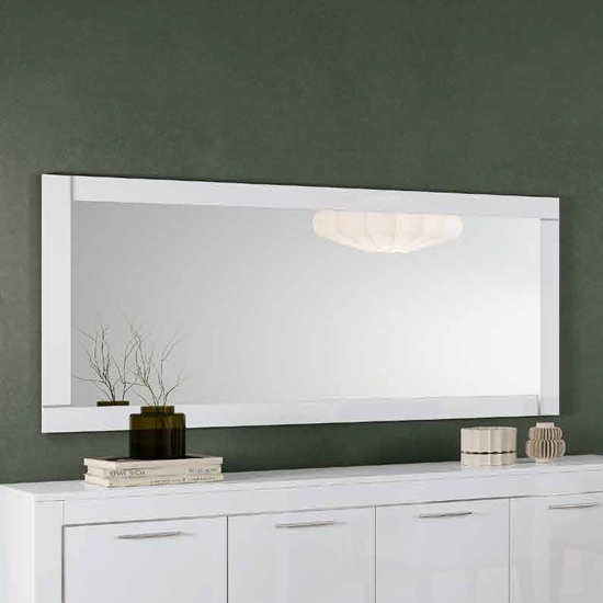 Metz Wall Mirror Large In White High Gloss Frame | Furniture in Fashion