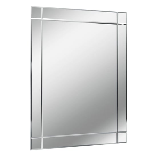 Read more about Mevotek rectangular etched border wall bedroom mirror in silver