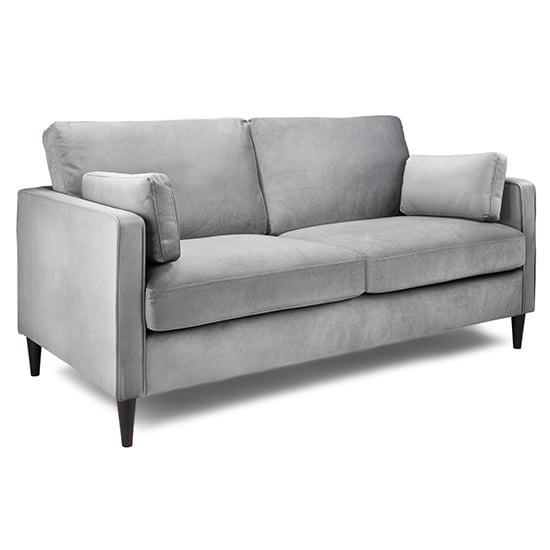 Product photograph of Manichean Plush Velvet 3 Seater Sofa In Grey from Furniture in Fashion