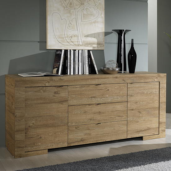 Read more about Mexicali wooden sideboard with 2 doors and 3 drawers in oak