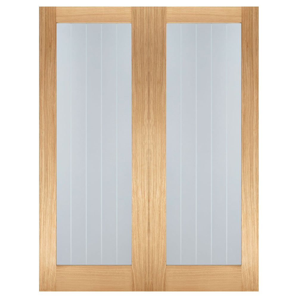 Read more about Mexicano 1981mm x 1372mm clear glass internal door pair in oak