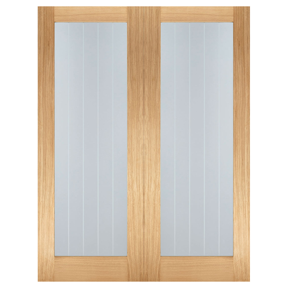 Read more about Mexicano 1981mm x 1524mm clear glass internal door pair in oak