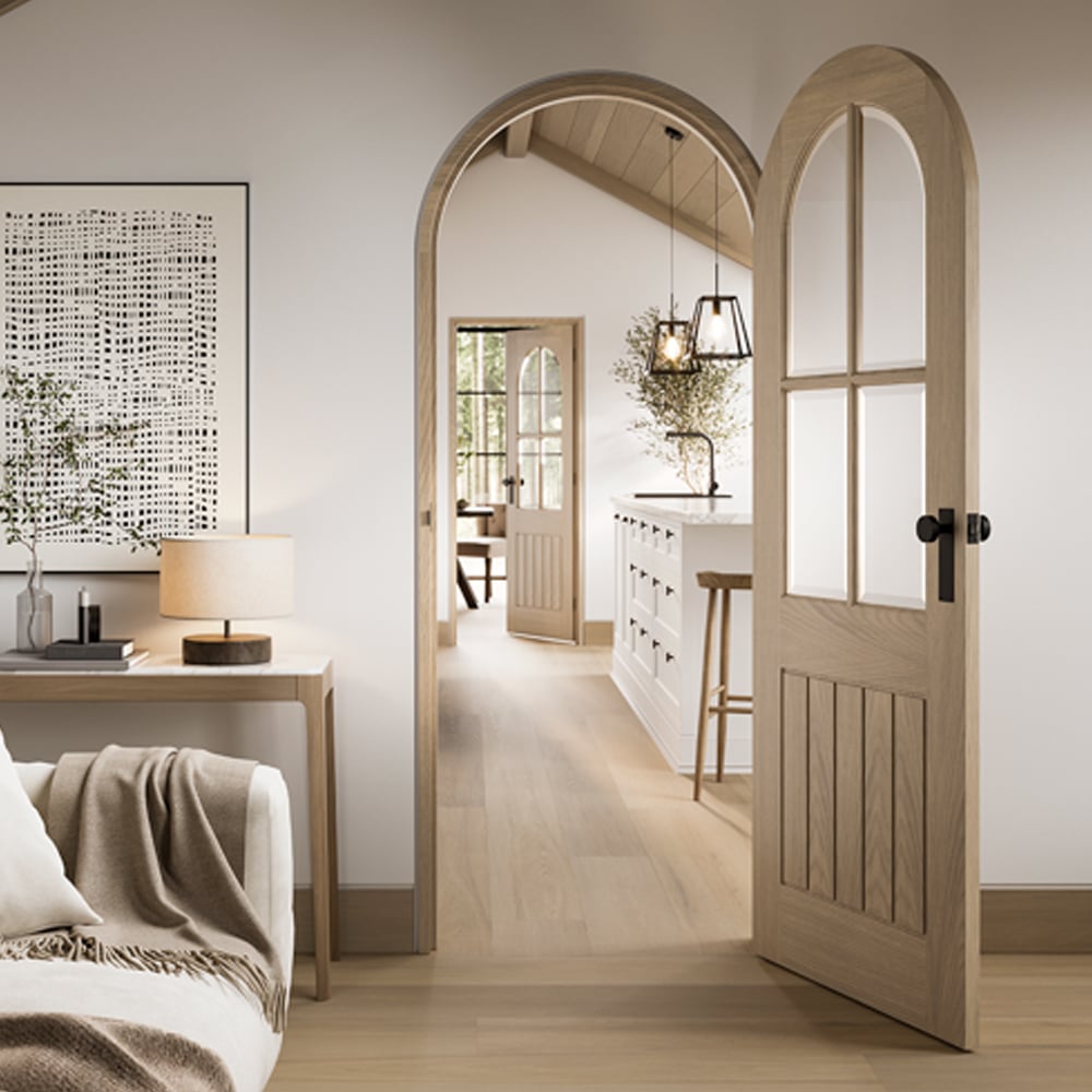 Read more about Mexicano 1981mm x 838mm arched top glazed internal door in oak