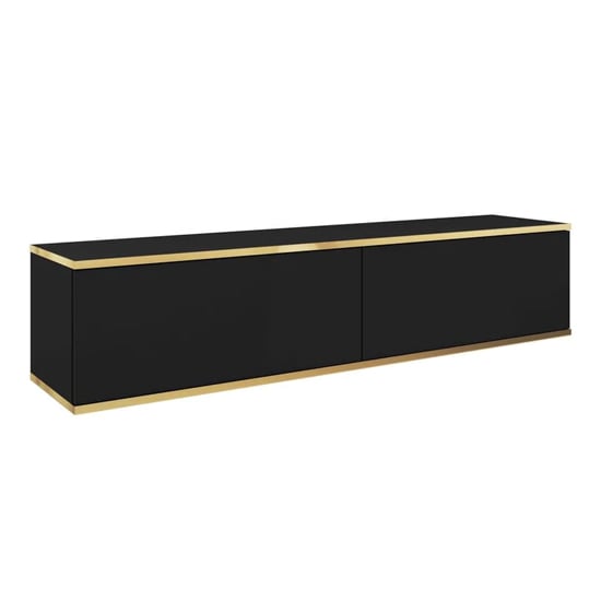 Mexico Floating Wooden TV Stand With 2 Doors In Black