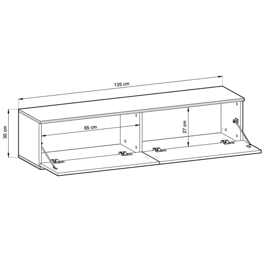 Mexico Floating Wooden TV Stand With 2 Doors In Black