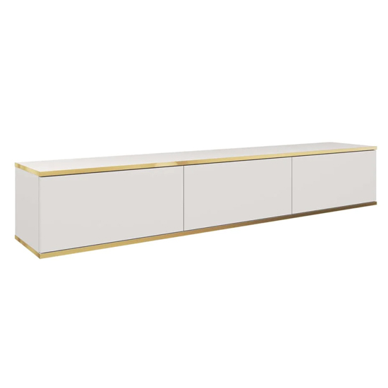 Mexico Floating Wooden TV Stand With 3 Doors In White