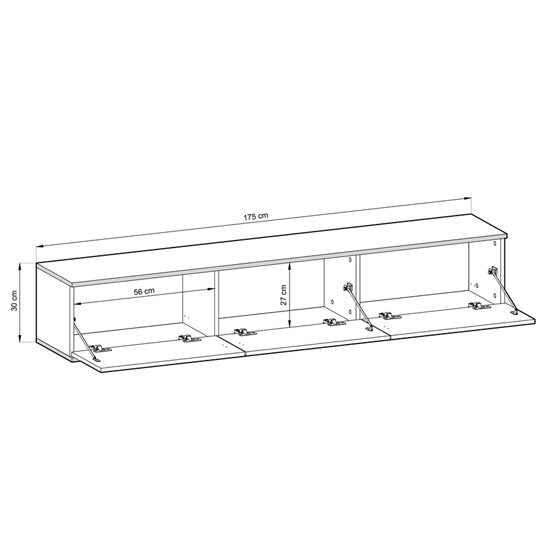 Mexico Floating Wooden TV Stand With 3 Doors In White