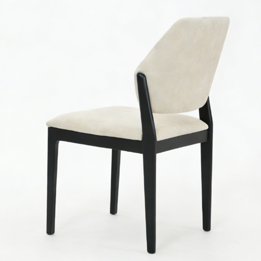 Mezira Cream Fabric Dining Chairs with Black Frame in Pair