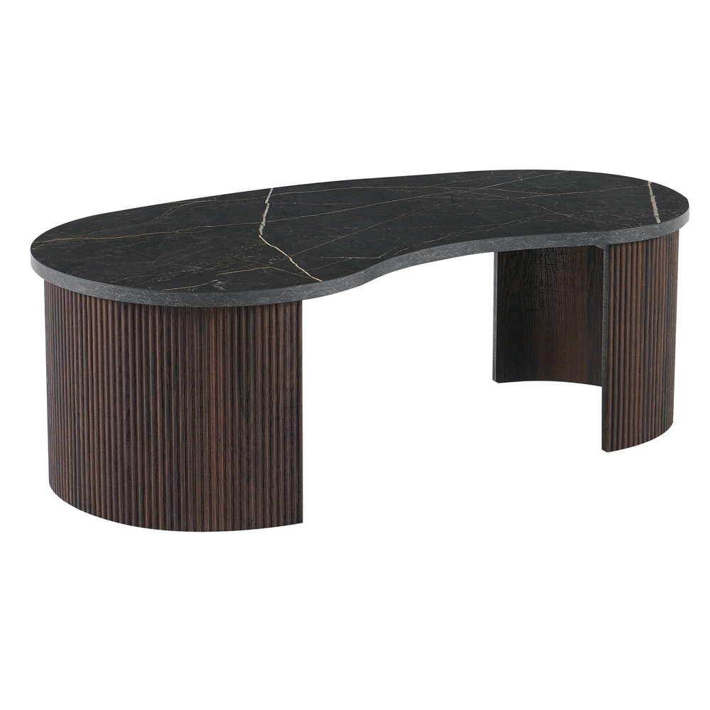 Mezira Wooden Nesting Coffee Table in Black and Walnut