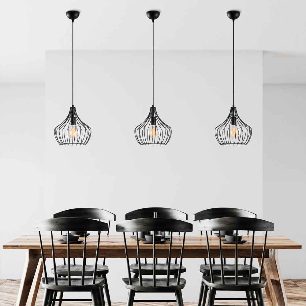 Mezop Metal Ceiling Pendant Light in Black