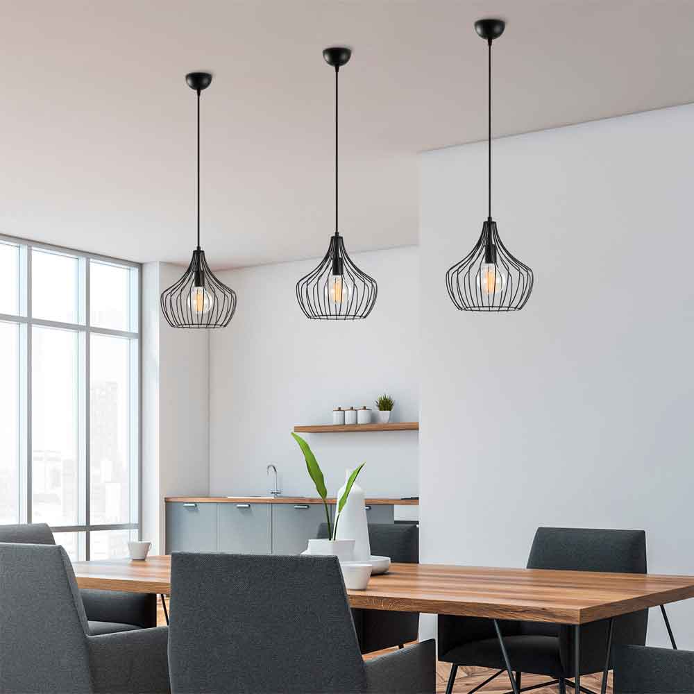 Mezop Metal Ceiling Pendant Light in Black