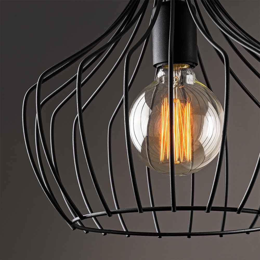 Mezop Metal Ceiling Pendant Light in Black