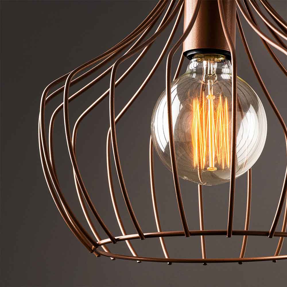 Mezop Metal Ceiling Pendant Light in Copper