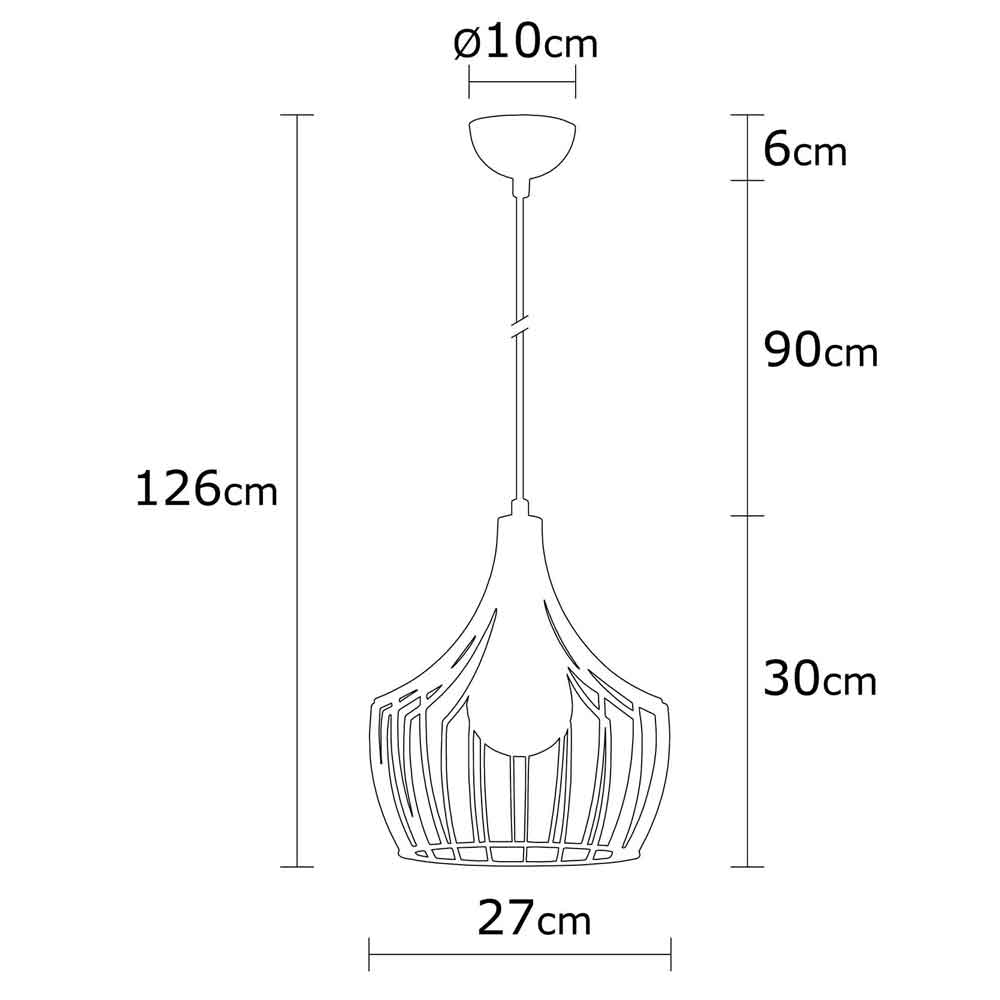 Mezop Metal Ceiling Pendant Light in Copper